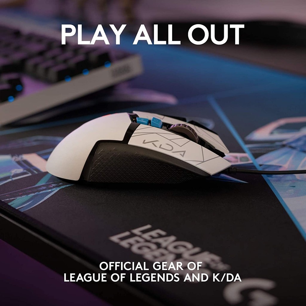 Logitech ใหม่ G502 HERO KDA LIGHTSYNC RGB Gaming เมาส์ USB แบบมีสาย25600 DPI ปร