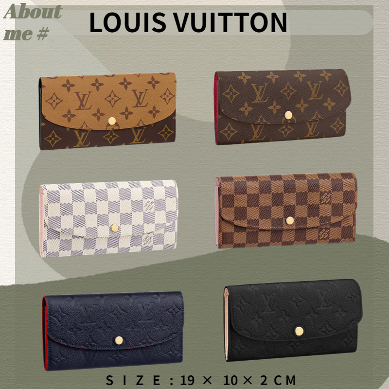 LOUIS VUITTON EMILIE SARAH Wallet /ผู้หญิง / ซิป / กระเป๋าสตางค์ long coin wallet