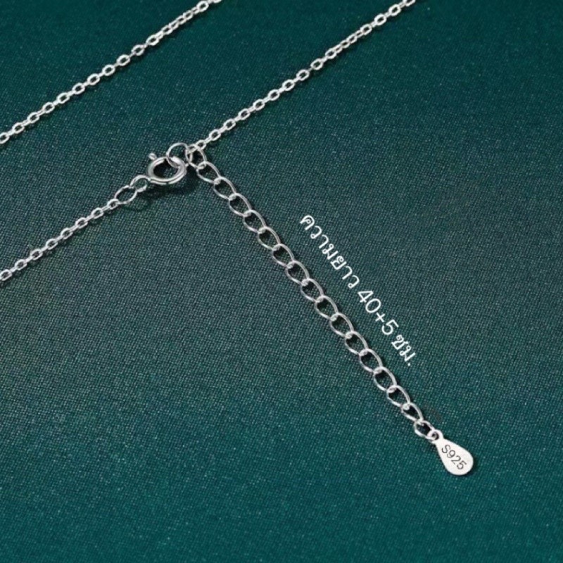 Petchara Jewelry สร้อยคอเพชรโมอีส เงินแท้ 92.5% D-VS1 : D1005