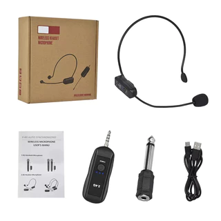 ใหม่ 2.4G Head-mounted ไมโครโฟน 2 IN 1 ชุดไมโครโฟนไร้สายพร้อมตัวรับสัญญาณสําหรับเครื่องขยายเสียงลําโพงเสียงการสอน Tour ท่องเที่ยว