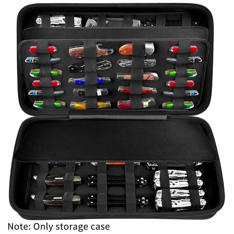 （Case Only)Knife Display Case For 66+ Pocket Knives. Folding Holder, Butterfly Storage Organizer, K