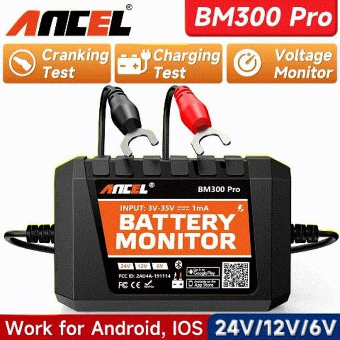 ❤ 【2024 New 】Ancel Bm300 Pro Monitor 24V Tester 12V SOH SOC Health Analyzer Battery Tools