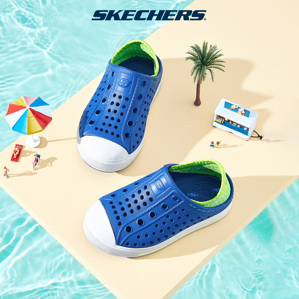 Skechers สเก็ตเชอร์ส รองเท้าแตะ เด็กเล็กผู้ชาย Foamies Cali Gear Guzman Steps Sandals - 91995N-BLLM