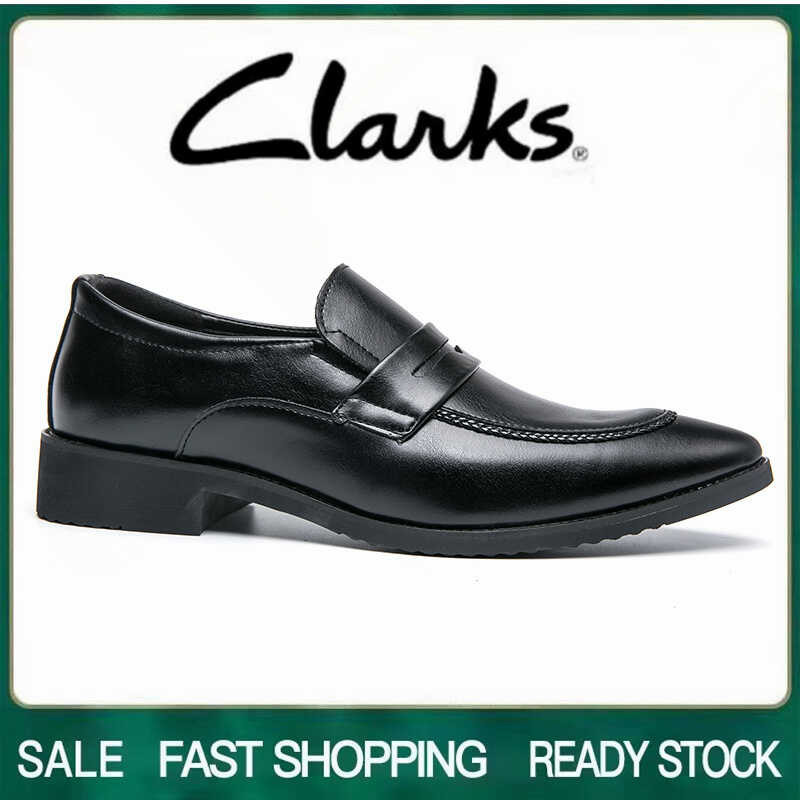รุ่น Clarks_รองเท้าผู้ชาย สีดำ รองเท้าหนังแท้ รองเท้าท