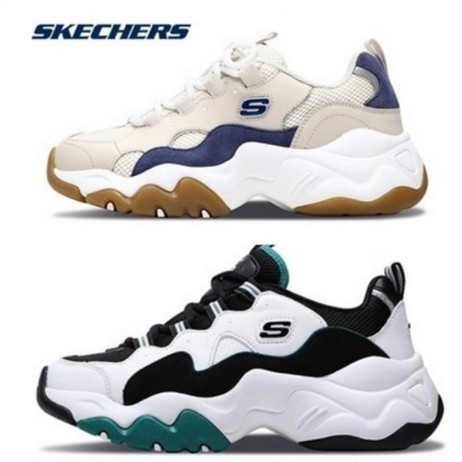 คุณภาพสูง Skechers D Lites 3.0 Skechers Huang Zitao รองเท้าพ่อผู้หญิงรองเท้าลําลองรองเท้าพื้นหนาเพิ