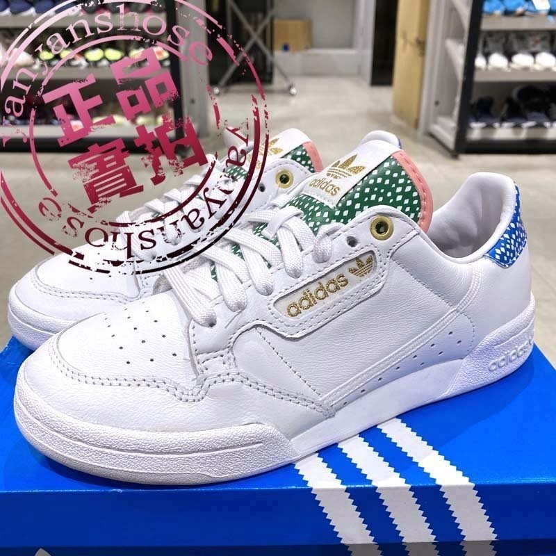 [จัดส่งด่วน] เข็มพร้อมสต็อก!!ส่วนลด ADIDAS ORIGINALS continental 80 ของแท้หนังสีขาวรองเท้าสีขาวสไตล