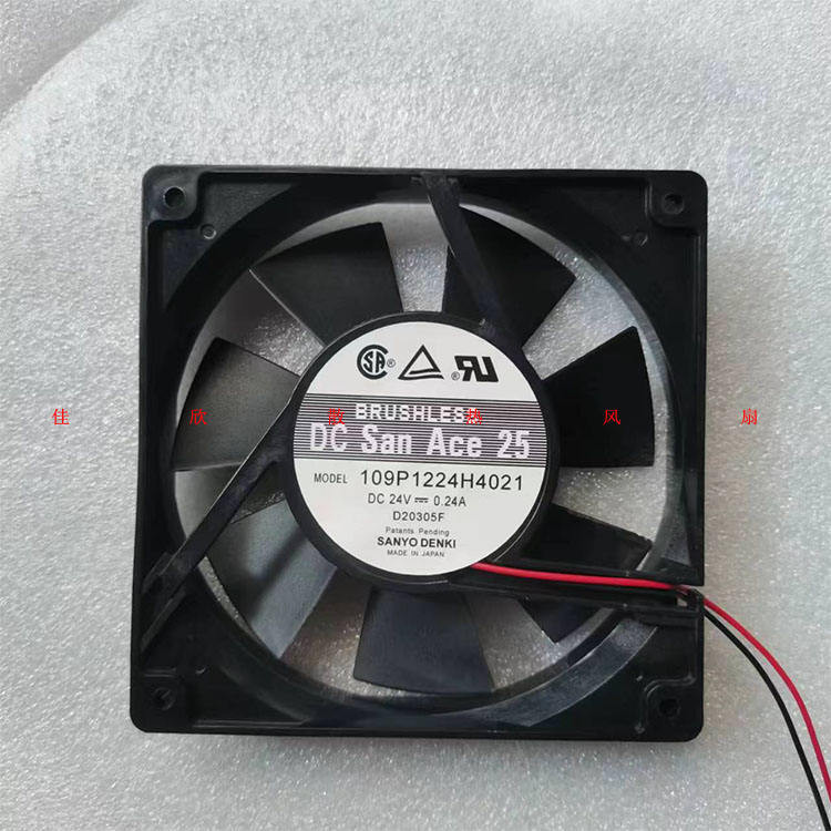 Sanyo 12025 12CM 109P1224H4021 24V 0.24A พัดลมอินเวอร์เตอร์ 2 สาย