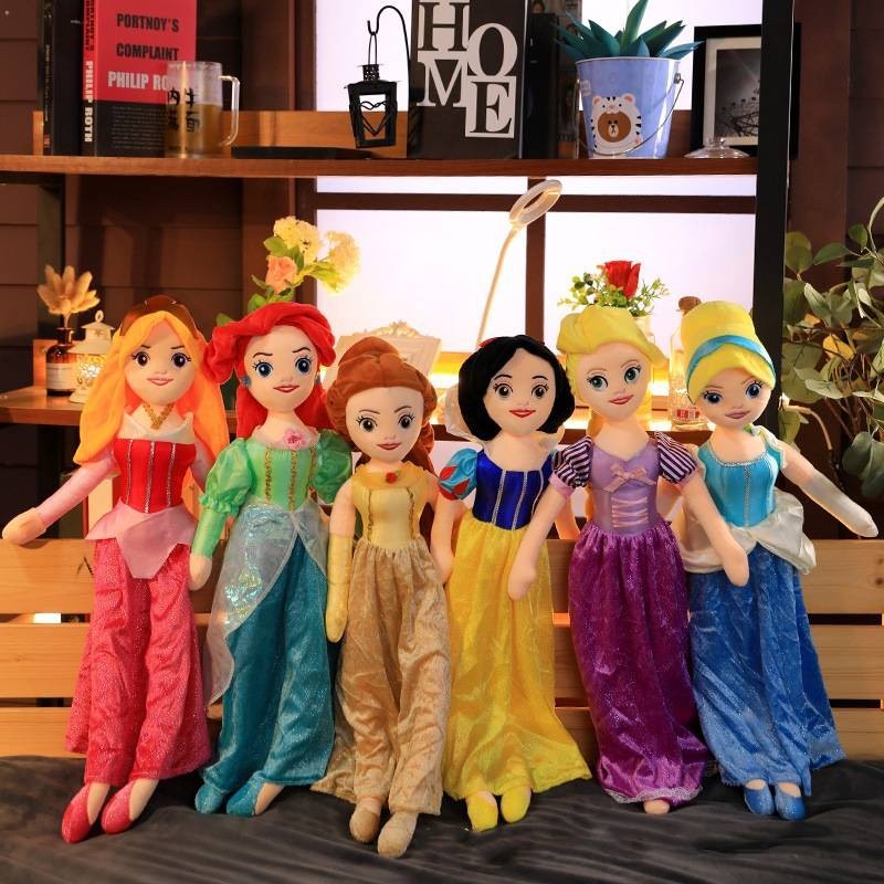 ตุ๊กตาเจ้าหญิงดิสนีย์ Snow White Rapunzel Cinderella Aurora Ariel Belle ขนาด 55 ซม. 65 ซม. ของขวัญ