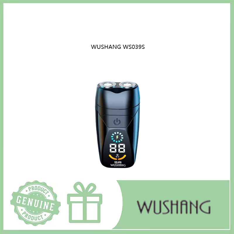 Wushang WS039S เครื่องโกนหนวดไฟฟ้าขนาดเล็กอัจฉริยะพร้อมใบมีดคู่หมุนและพกพา