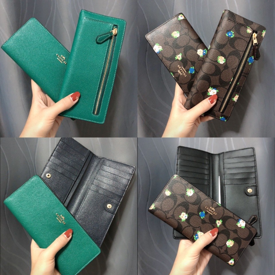 (สด-ผ่อน) กระเป๋าสตางค์ ใบยาว 2 พับ C3440 COACH SLIM WALLET