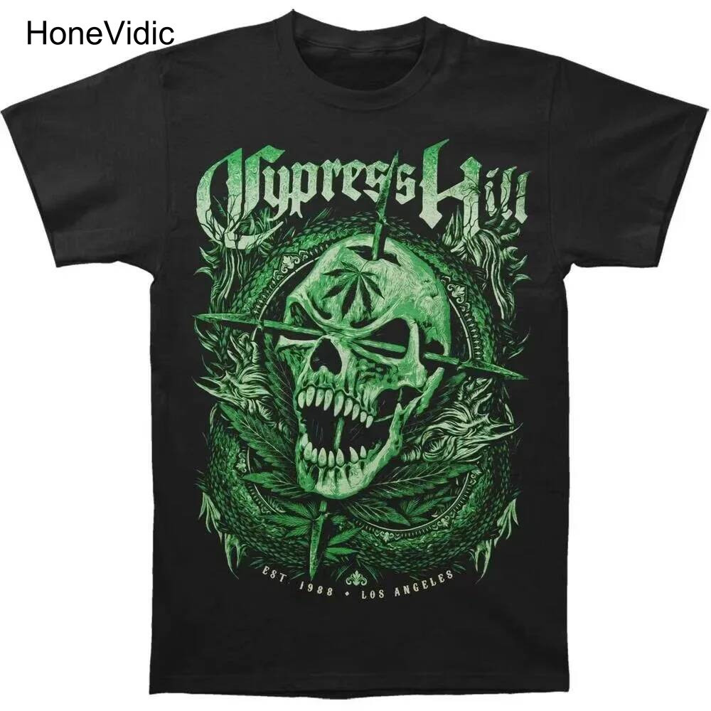 Honevidic Cypress Hill T-Shirt Unisex ลายกราฟิกแนวคิด สไตล์ Streetwear เสื้อยืดฝ้ายสำหรับผู้ชายและผู