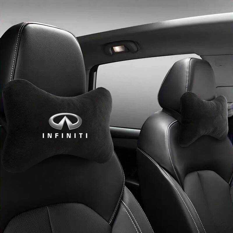 Suede รถคอที่นั่ง Headrest Lumbar Support หมอนกระดูกสันหลังสําหรับ Infiniti FX35 Q50 Q30 ESQ QX50 QX