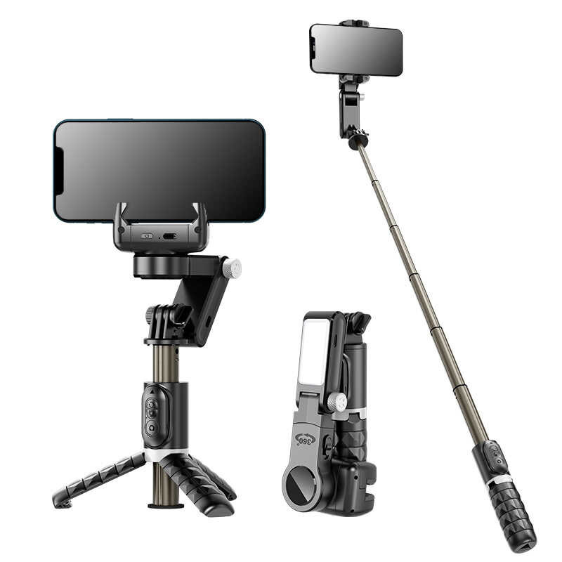 Q18 Handheld Gimbal Stabilizer เติมแสงโทรศัพท์มือถือ Stabilizer Selfie Stick Panoramic Follow-up Ant