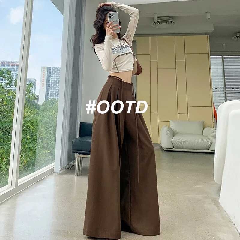 SHOP OOTD กางเกงยีนส์ กางเกงขายาว กางเกงคาร์โก้ผู้หญิง