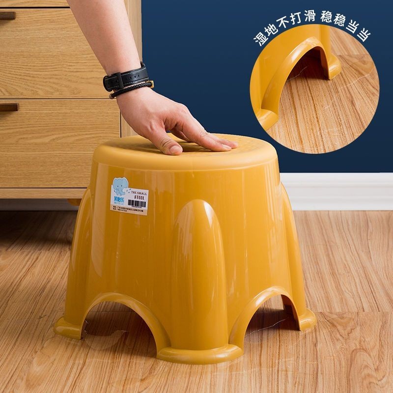 🔥ของแท้🔥 Small Stool Plastic Bench Household Children's Stool Round Stool Thickened Non-slip Dura