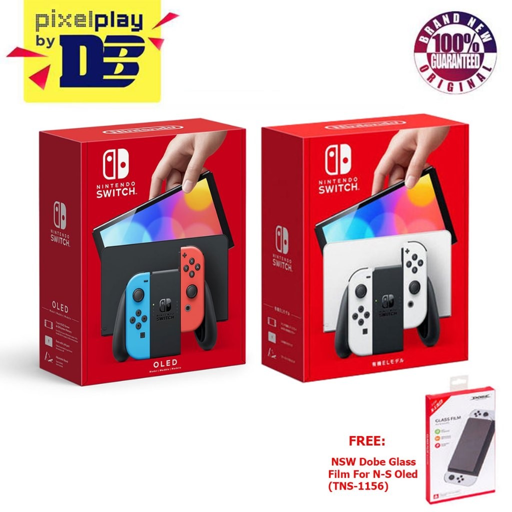 Nintendo Switch Oled Console (รุ่น Oled) + ฟิล์มกระจก NSW DOBE สําหรับ NS Oled (TNS-1156) Bundle