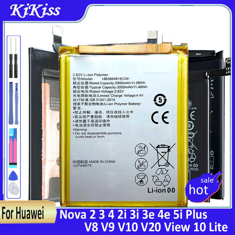 แบตเตอรี่หัวเว่ยโนวา 2,3,4,2I,3i,3e,4e,5i Plus สำหรับ Glory 8X,View10,V8,V9,V10,V20,View10 Lite,