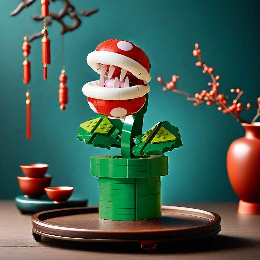 Devouring Flower ใช้งานร่วมกับ Lego 71426 Super Mario Building Block ของเล่น Piranha ดอกไม้ของขวัญว