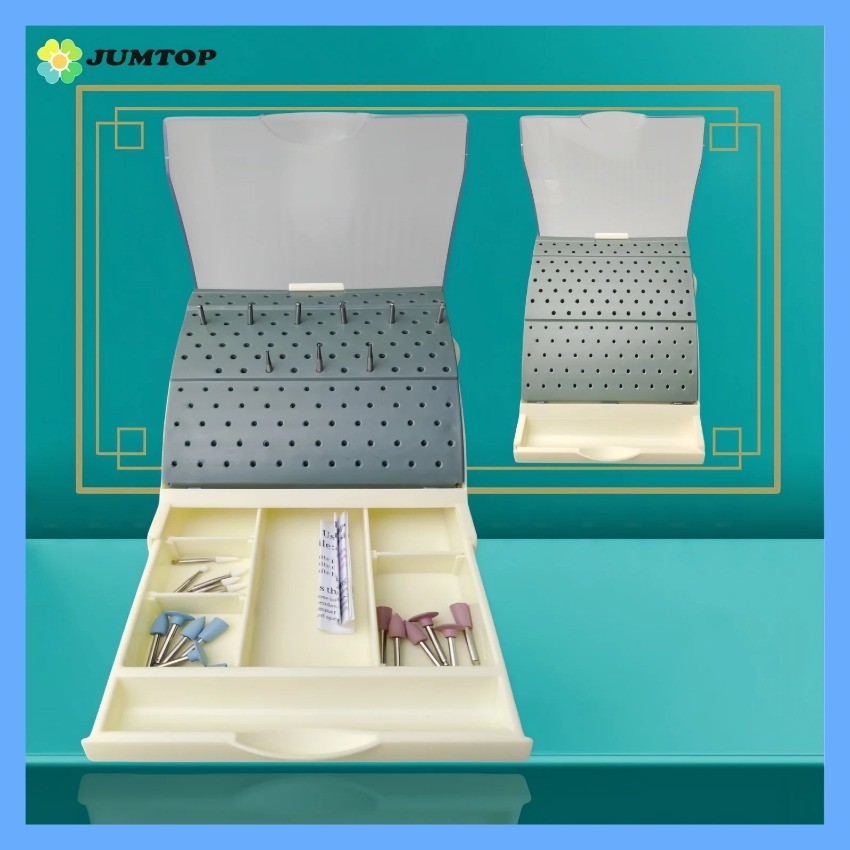 tk 142 Holes Dental Plastic Bur Box Odontologia Bur Block Holder Disinfection Box Autoclave Sterili