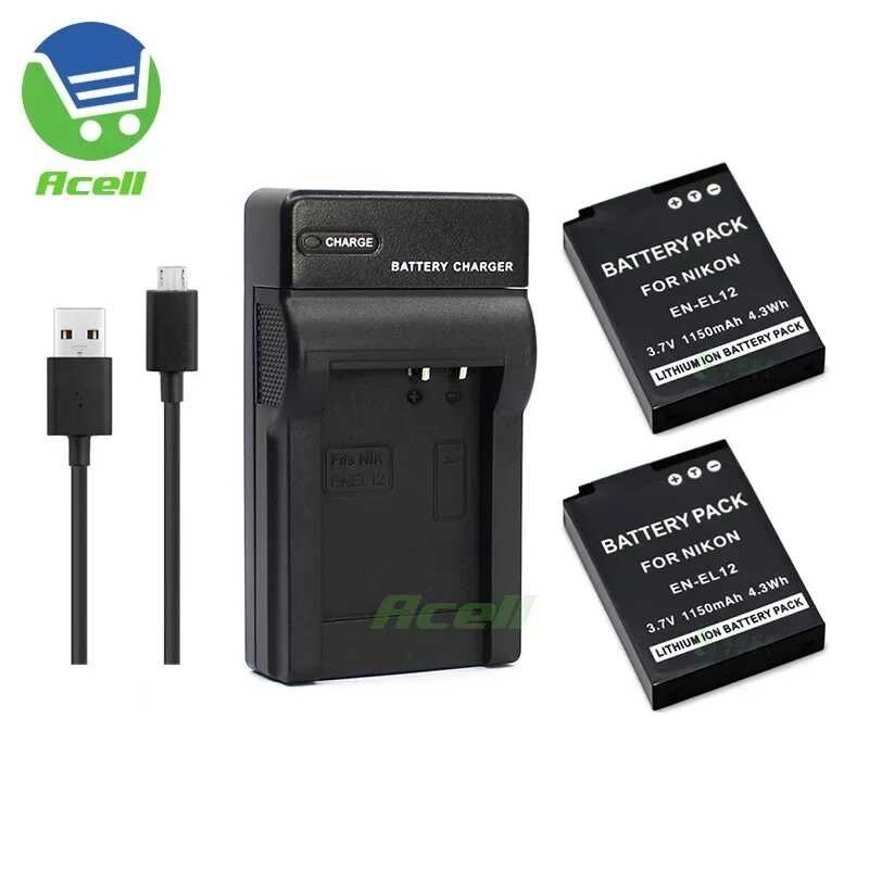 EN-EL12 f Battery or USB Charger for Nikon Coolpix AW100s AW110s AW120 AW130 P300 P310 P330 P340