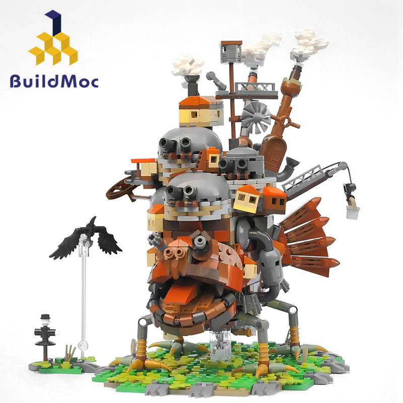 Buildmoc Creator Howls Moving Castle รุ่น DIY building blocks ของเล่นเพื่อการศึกษา DIY อิฐ MOC ชุดข