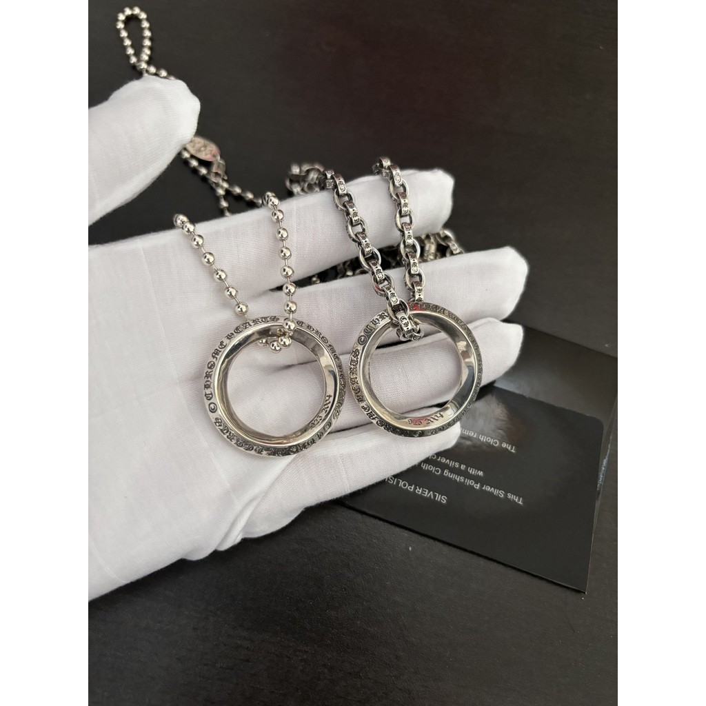 สร้อยคอ Chrome Hearts สร้อยคอจี้ขนาดวงกลมเงิน 925 INS