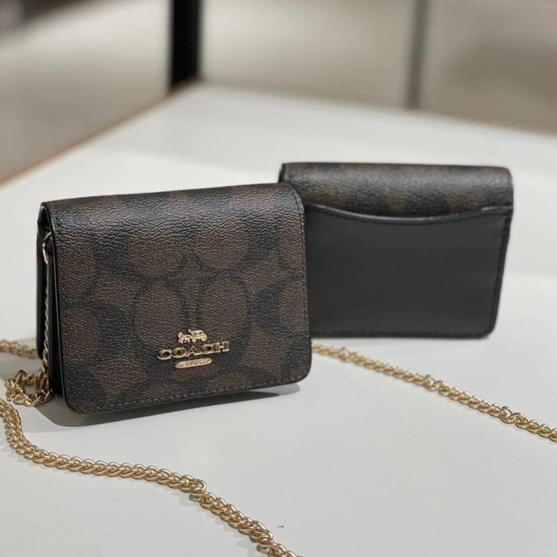 Coach แท้%Mini Wallet On a Chain