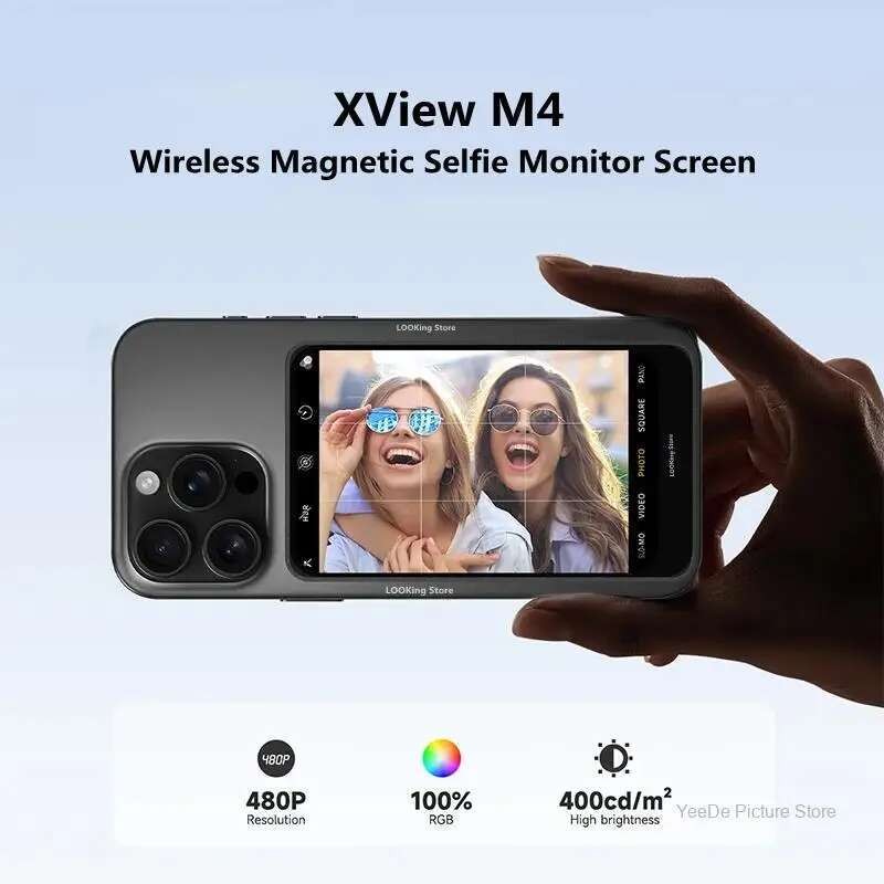 SYNCO XView M4 โทรศัพท์แม่เหล็ก Selfie Monitor หน้าจอสําหรับสมาร์ทโฟนกล้องด้านหลัง Selfie Vlog Live 
