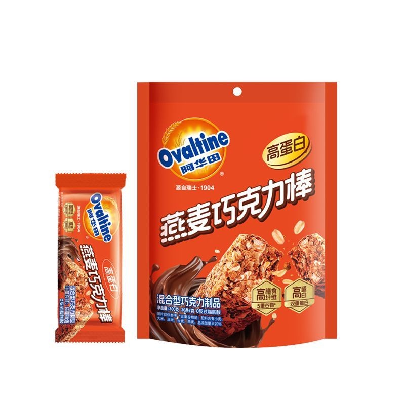 Ahuatian Oatmeal Chocolate Bar High Fiber Energy Protein Bar Oat Oat อาหารทดแทนของว่าง 300 กรัม