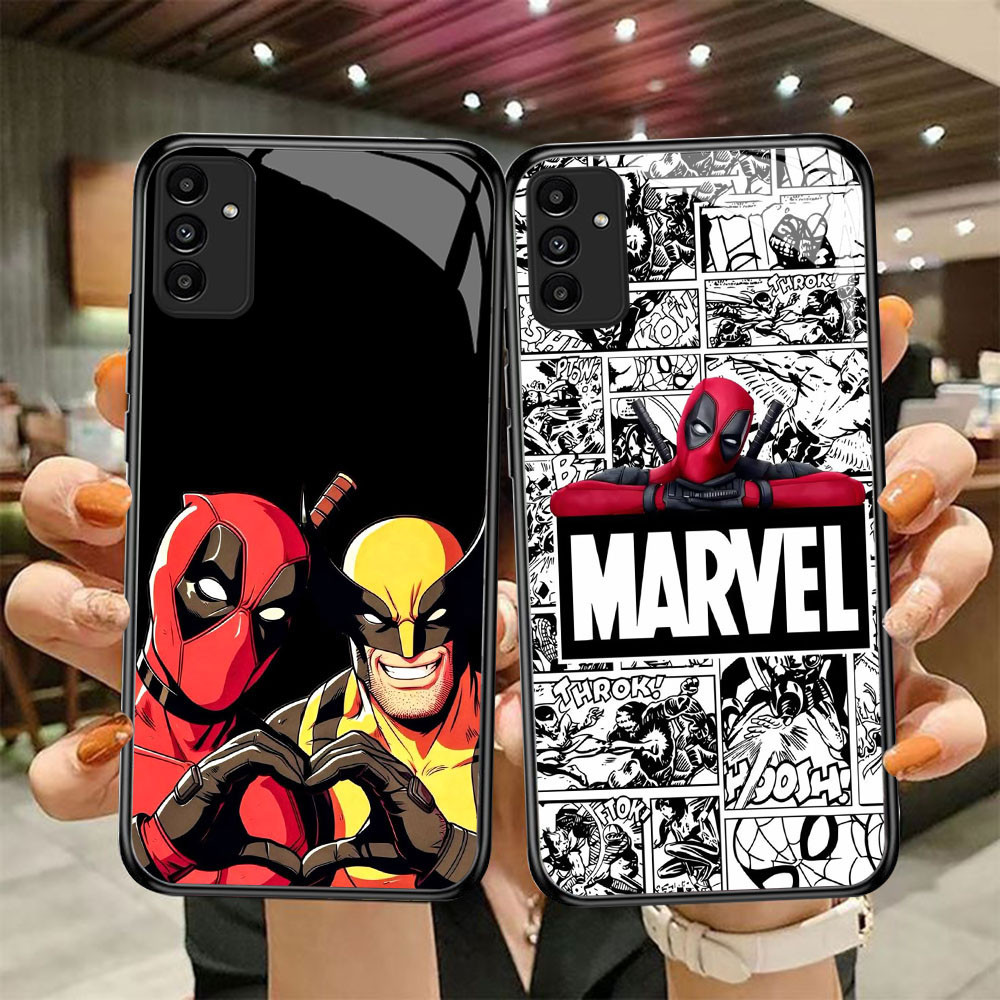 DF-59 D-Deadpool X Wolverine TPU HD แก้วสําหรับ Samsung A05S A35 A55 A24 A14 A15 A04S A34 A25 M15 A5