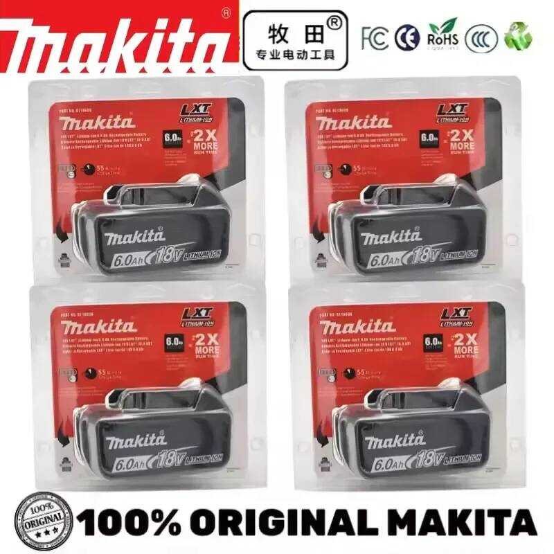 แบตเตอรี่ชาร์จใหม่ 100% 6.0Ah สำหรับ Makita 18V BL1830 BL1830B BL1840 BL1840B BL1850 BL1850B
