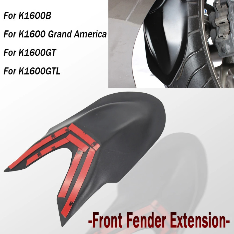 K 1600 ด้านหน้า Extender Fender สีดํารถจักรยานยนต์อุปกรณ์เสริมสําหรับ BMW K1600B K1600 Grand America