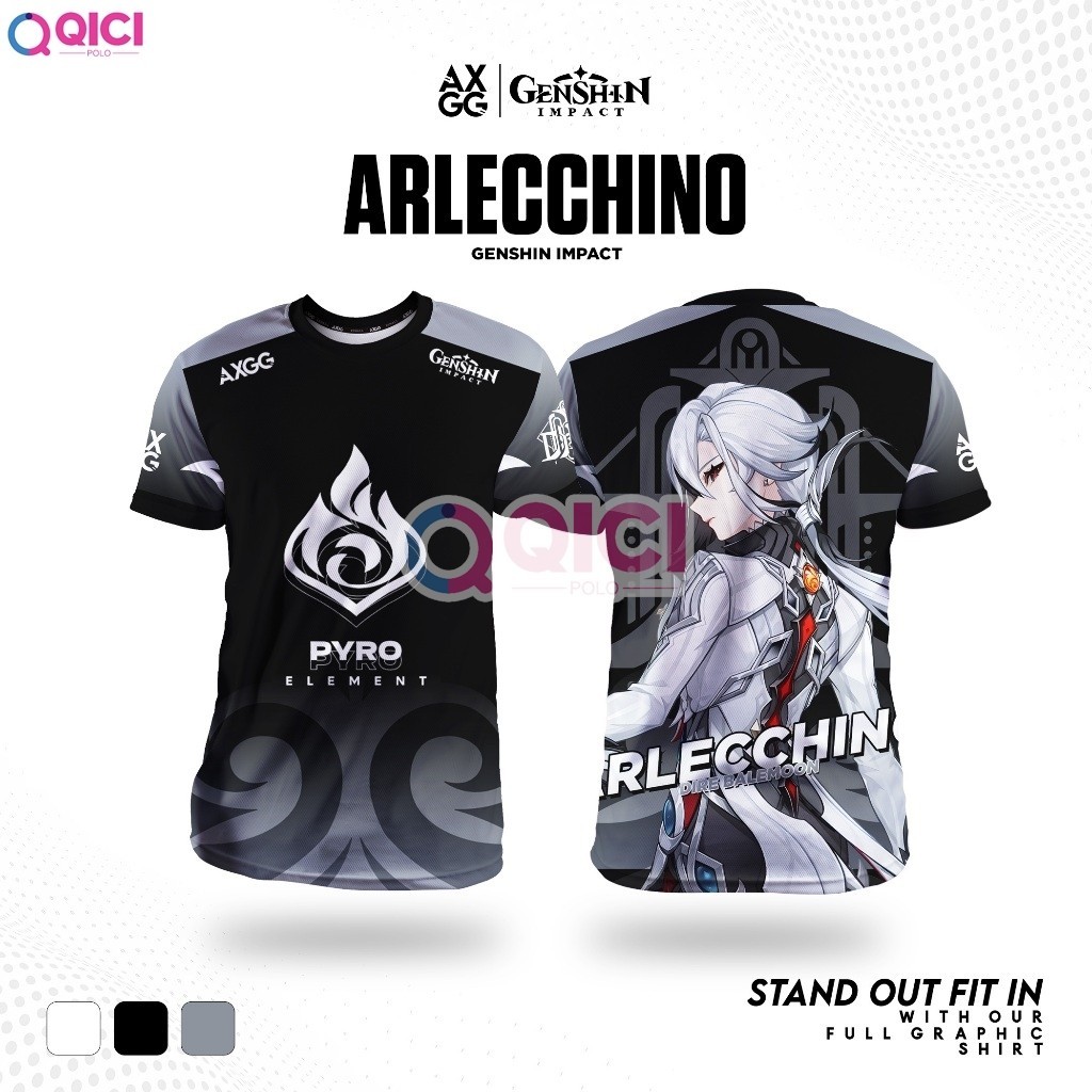 "Genshin Impact Elements - Faruzan/Arlechino/Clorinde/Chiori/Sestos/Xianyun/Gaming" เสื้อยืด