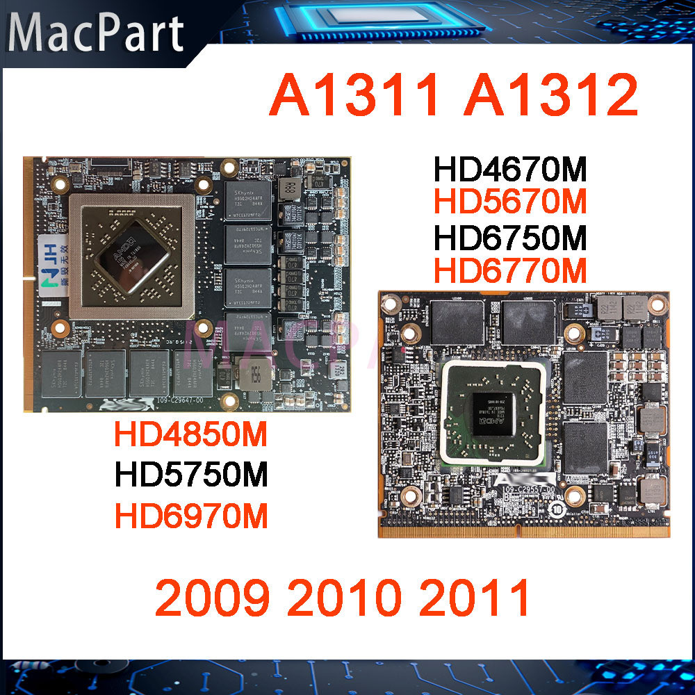 Original HD4670M HD5670M HD6750M HD6770M HD4850M HD5750M HD6970M สําหรับ iMac A1311 A1312 กราฟิกการ์