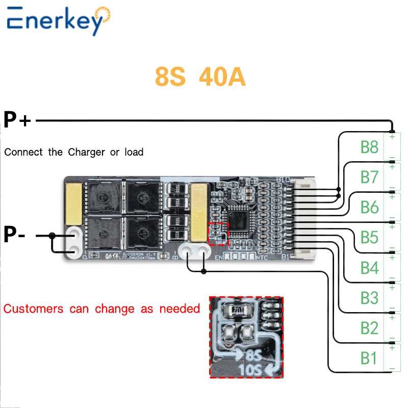 ❤ Enerkey 8S 9S 10S 40A 45V คณะกรรมการป้องกันแบตเตอรี่ลิเธียม