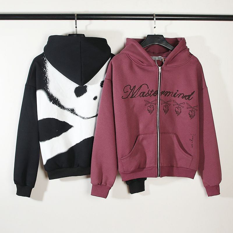 Travis Hooded Cardigan Scott Sweatshirt เสื้อสเวตเตอร์มีฮู้ดหนาแบรนด์อินเทรนด์ Plus เสื้อแจ็คเก็ตซิปกํามะหยี่