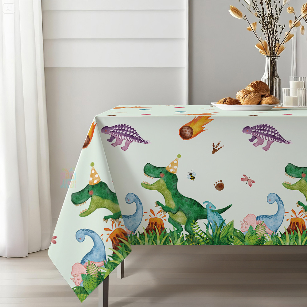 130*220 ซม. Comet T REX วันเกิดตารางผ้าสําหรับไดโนเสาร์ธีมวันเกิดตกแต่งอุปกรณ์