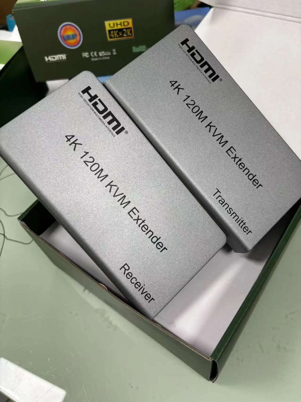 4K 120m HDMI KVM Extender Vs 1080p 60m KVM HDMI Extender ผ่าน RJ45 Cat6 Ethernet สายเครื่องส่งสัญญาณ