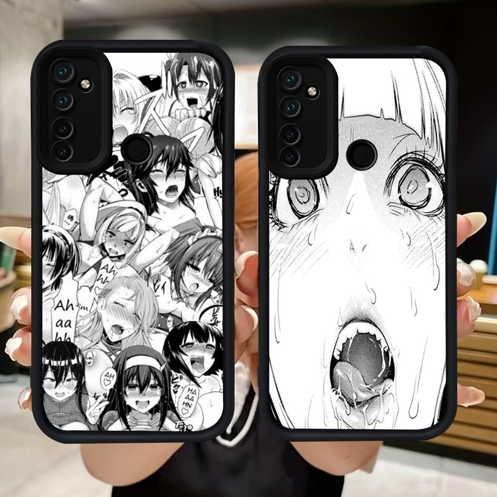 Q17 สาว Face Ahegao นุ่มสําหรับ Realme C2 Narzo 10A C17 7i C75 10 5i 9i 6i 20A 5 5s C2s 14X 14T C71 