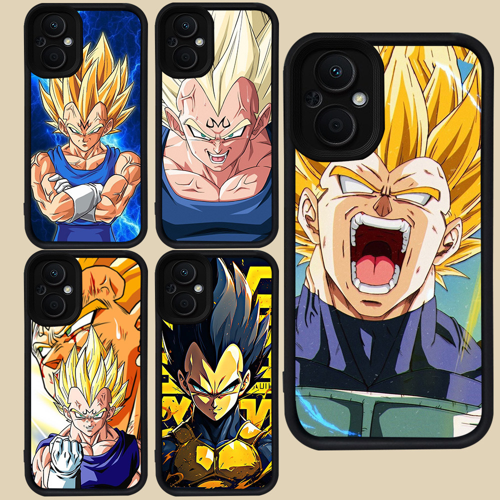 ปลอกสีดําสําหรับ OPPO Reno 7 8 7Z ค้นหา X5 Lite 8Z 5G R66 Vegeta Super Saiyan