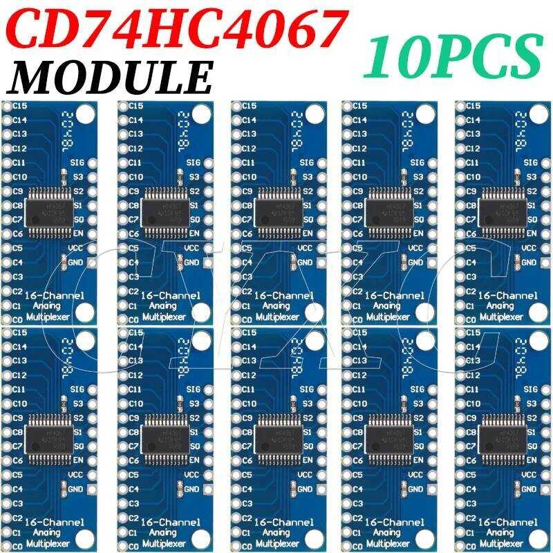 ชิ้น 10 CD74HC4067 โมดูลแยกสัญญาณอนาล็อกดิจิตอล 16 ช่อง 74HC4067 บอร์ดไมโครคอนโทรลเลอร์