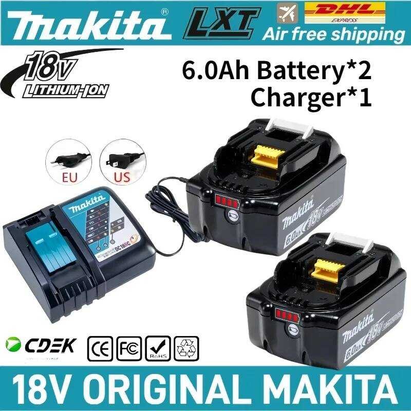 แบตเตอรี่ลิเธียมไอออนแท้ 6.0Ah สามารถใช้แทน BL1815N BL1820B BL1830B BL1850B BL1860B LXT400 สำหรับ Ma