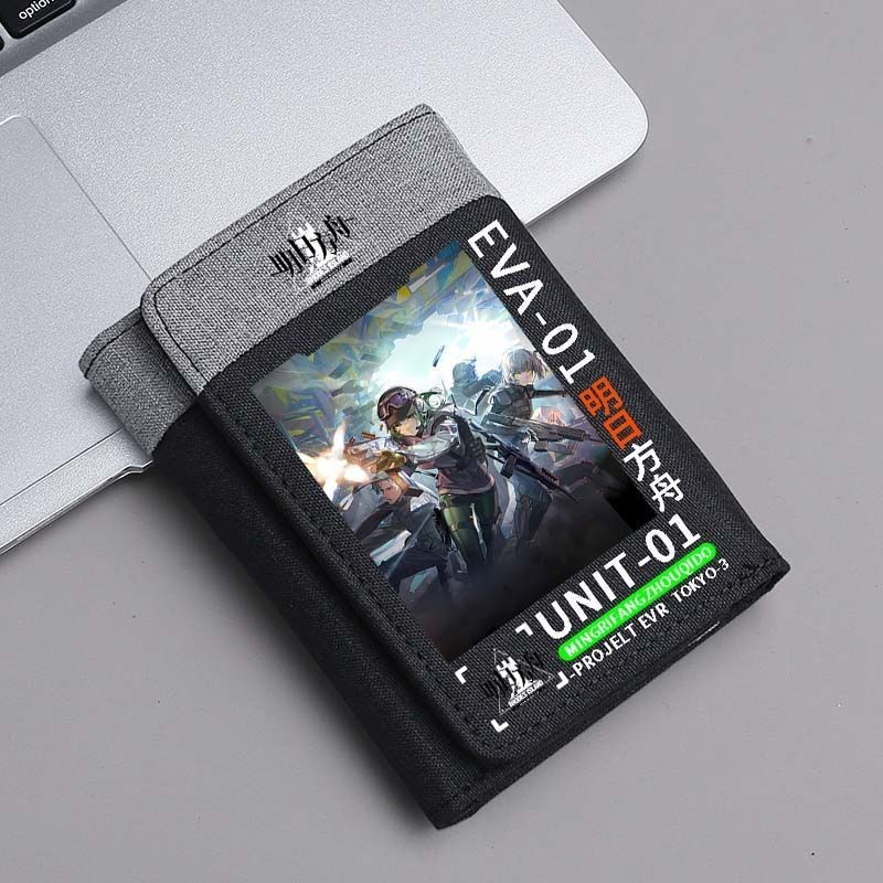 ♞,♘,♙กระเป๋าสตางค์แบบสั้น Arknights สองมิติ ผ้าใบพับสามพับ กระเป๋าสตางค์ กระเป๋าใส่บัตร รุ่นนักเรีย