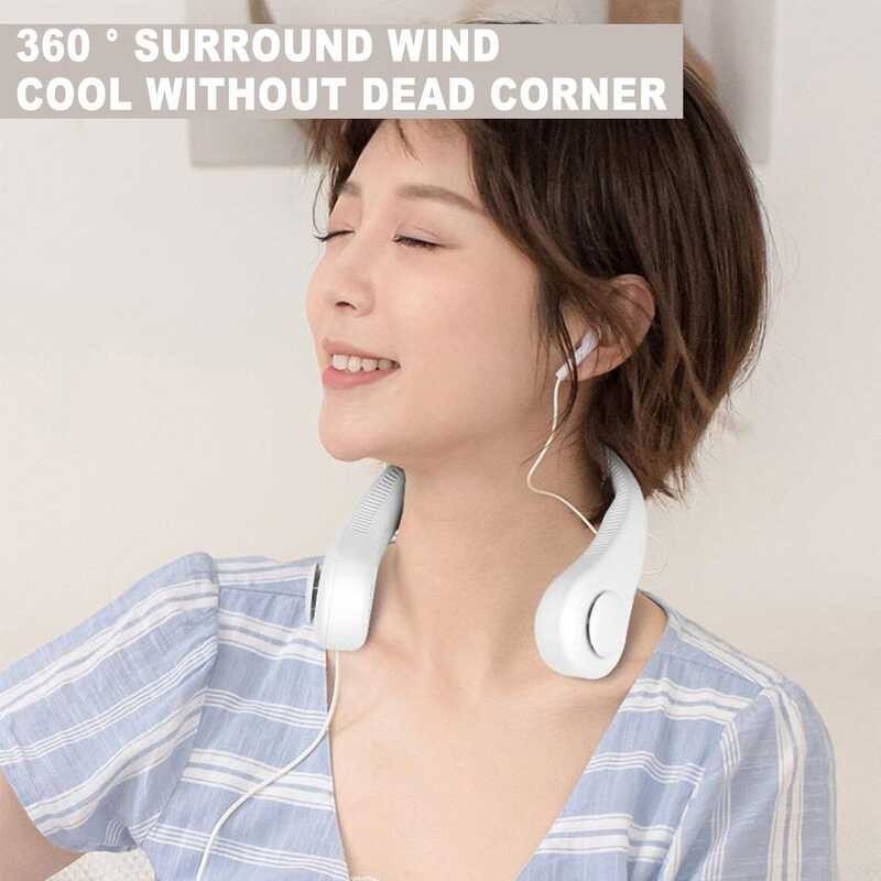 Best Discount Neck Fan Portable Hanging Bladeless Personal Wearable Neckband Leafless Fans band  s