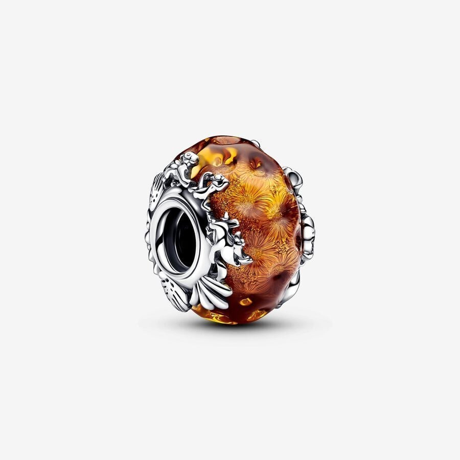 MomentsPAN The Lion King Murano Glass Charm 793252C00 แก้วสีน้ําตาล 925 สีเงิน สีส้ม