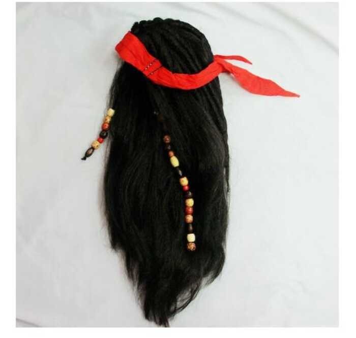 ❤ Captain Halloween Pirates Cosplay Hair Decoraction Fancy Wigs Headwear Jack Costume Caribbea