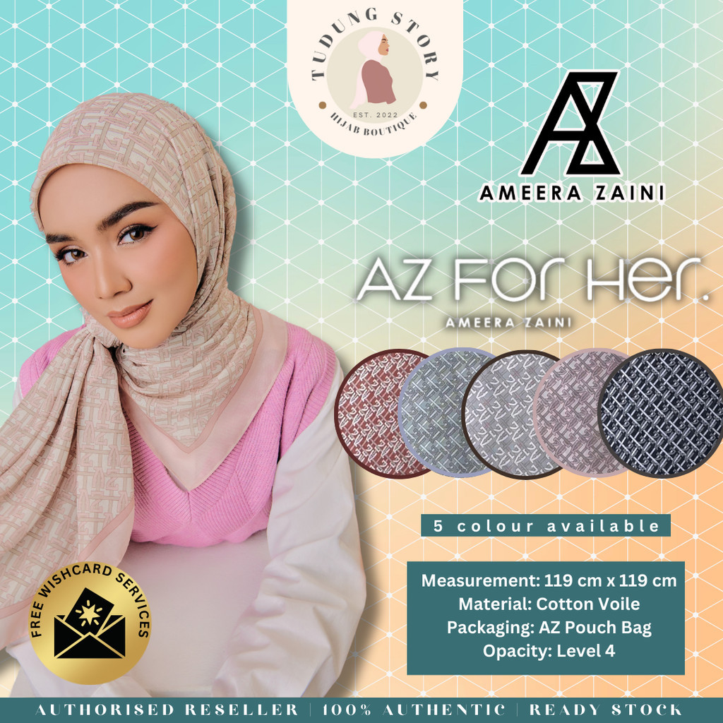 [ AZ FOR HER ] Premium Cotton Voile by Ameera Zaini + แถมฟรีกระเป๋า
