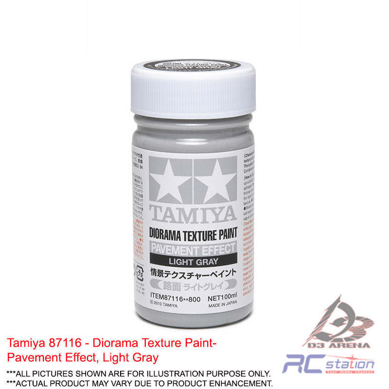 Tamiya Paint 87116 - Diorama Texture Paint - Pavement Effect, สีเทาอ่อน, 100ml | ทิวทัศน์
