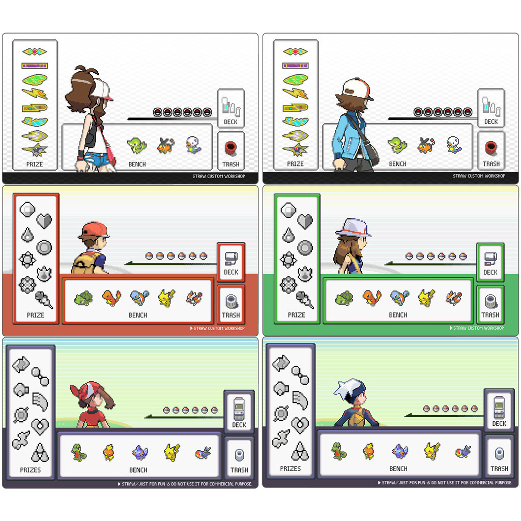 Ptcg พิกเซลอัญมณีเฉพาะเกมการ์ด Mat Battle Ash Ketchum Rosa Serena ของขวัญของเล่นอะนิเมะตาราง