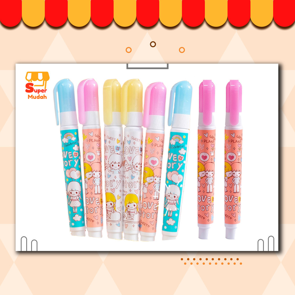 AiHao Correction Liquid 65041 น่ารักการ์ตูน Liquid Paper Fast Dry Birthday Student Office Supplies